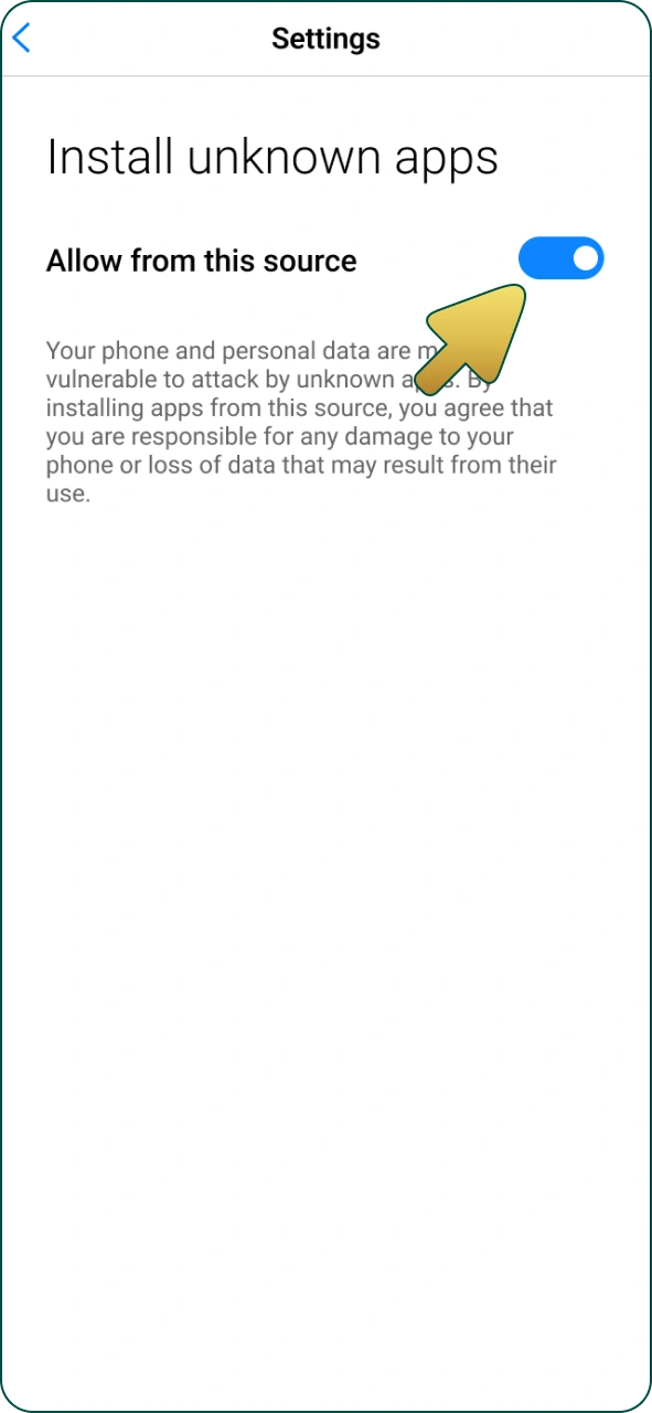 Tap this switch to get Crowngreen android app.