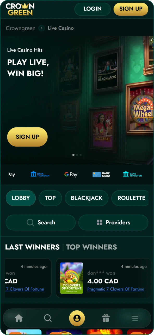 Play against real peaople at Crowngreen app live games.