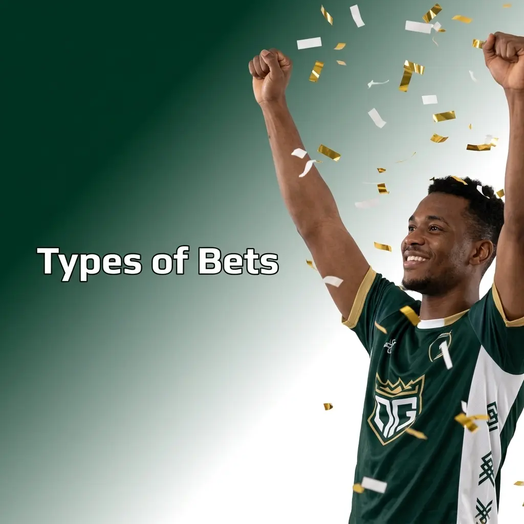 Crowngreen bet types diagram showing single, express accumulator, and system bets for Canadian sports bettors