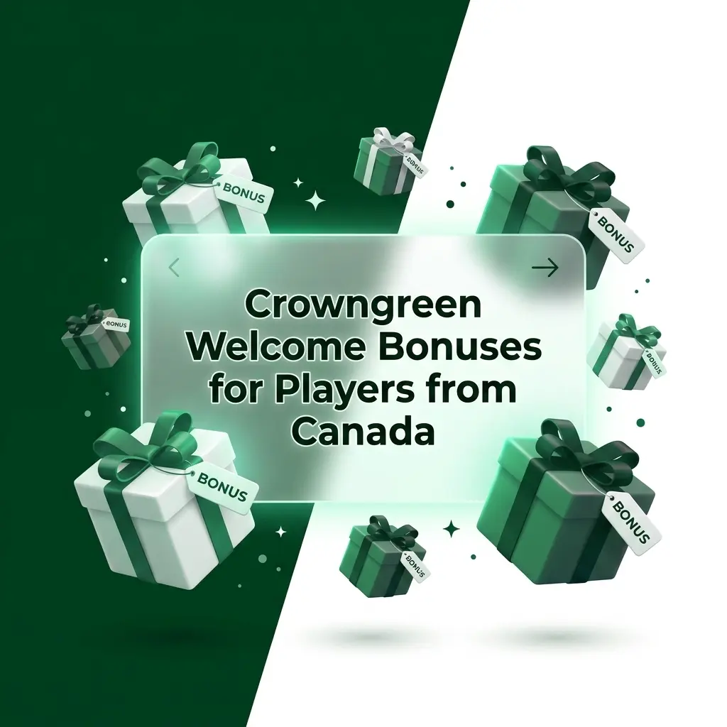 Crowngreen Casino welcome bonus for Canadian players offering 100% match up to CAD 1,500 plus 100 free spins
