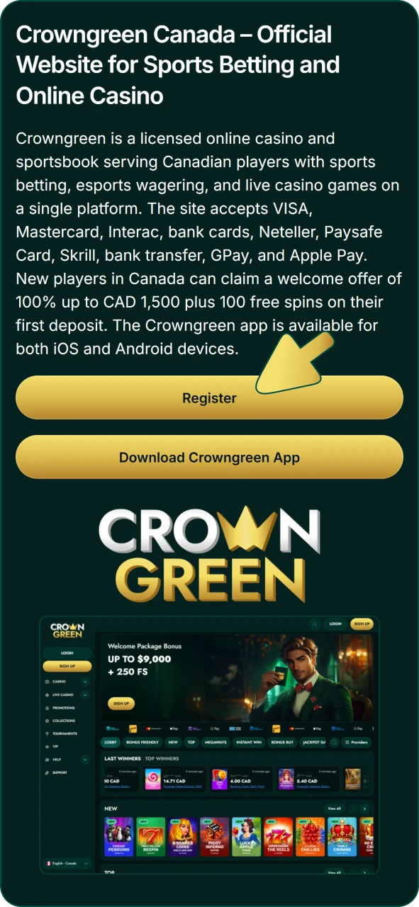 Tap this button to join Growngreen casino.