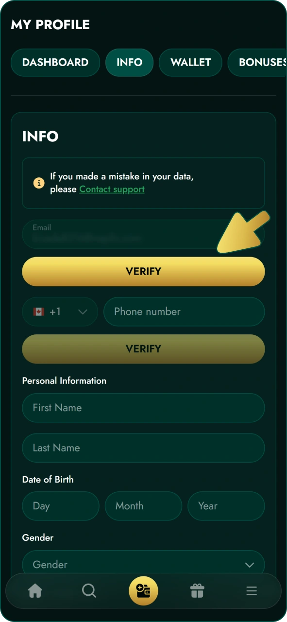 Fill your profile and verify email and number at your registered Crowngreen account.