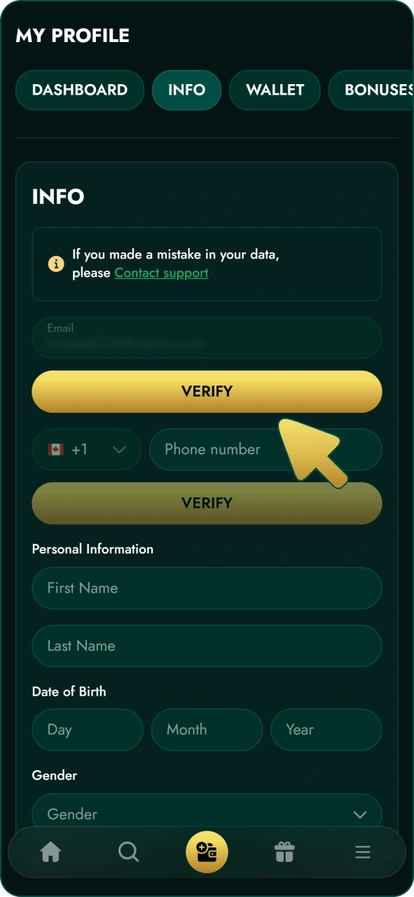 Verify your email after Crowngreen app registration.